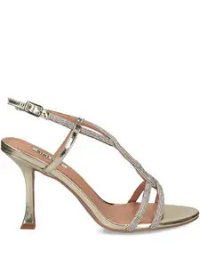 Босоножки Wanda на шпильке 90 мм с декором Bibi Lou, серебряный
