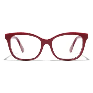 CHANEL Ацетатная прямоугольная оправа для очков унисекс красная, Red