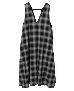 Платье без рукавов в клетку с эффектом омбре Plain People, цвет Black X Light Gray