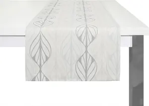 Настольная дорожка Adam "Wave", изготовленная из экологически чистого хлопка, производство Германия 50х150 см, светло-серый/бежевый