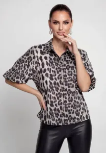 Блузка на пуговицах Faina, Navy Leo