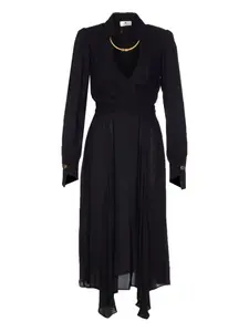 Платье миди с V-образным вырезом Elisabetta Franchi, черный