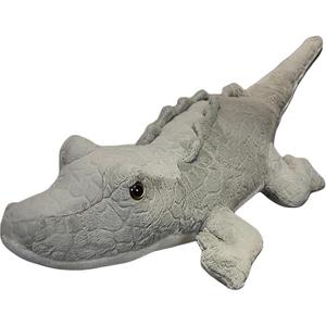 Игрушка плюшевая кукла имитация крокодила высота 100см/130см/150см/170см YUEZHILIAN, серый
