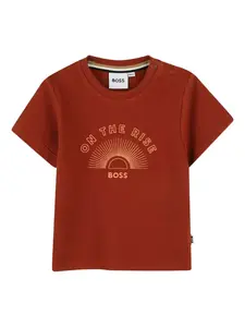 Футболка с логотипом BOSS Kidswear, коричневый