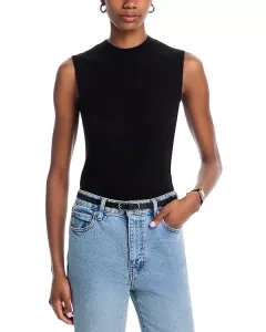 Свитер-Жилет Aqua из 100% кашемира с круглым вырезом - эксклюзив Aqua, черный