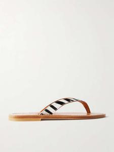 Вьетнамки Torino из козьей шерсти с принтом зебры K Jacques St Tropez, мультиколор