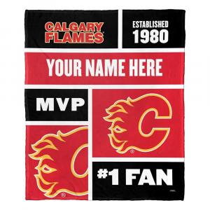 Покрывало с цветными блоками Calgary Flames NHL 50 x 60 дюймов, разноцветный