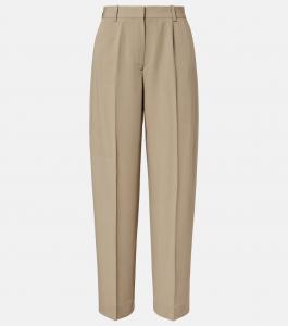 Брюки со средней посадкой и широкими штанинами Toteme, серо-коричневый