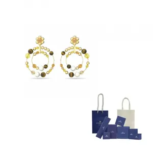 Сомния бисерные серьги-кольца Swarovski, золото