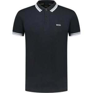 Босс логотип вышитая короткий рукав поло HUGO BOSS, темно-синий