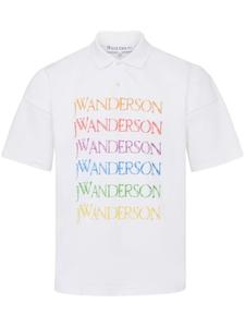 JW Anderson хлопковая рубашка-поло с логотипом, белый