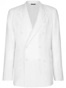 Двубортный пиджак DOLCE & GABBANA, белый
