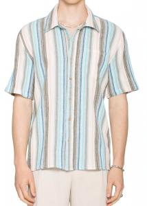 Короткий рукав, рубашка с пуговицами в разноцветном принте RAGA, мультиколор