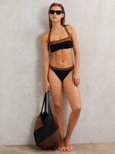 Топ бикини Nala с цветными блоками Reiss, Black/Tan