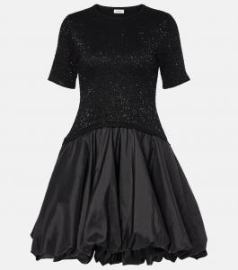 Мини-платье Kenz из тафты с оборками Simkhai, черный