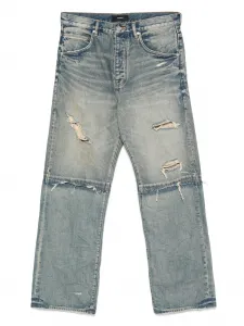 Потертые джинсы широкого кроя Purple Brand, синий