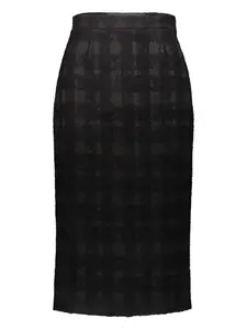 Клетчатая юбка-карандаш миди Rochas, черный
