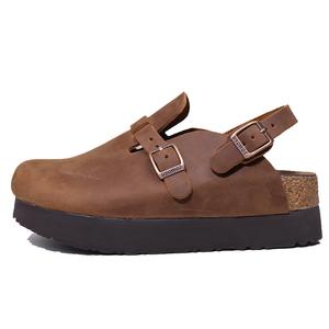 Противозадирные антибактериальные тапочки с пробковой подошвой и закрытым носком унисекс East Garden Works, черно-коричневый