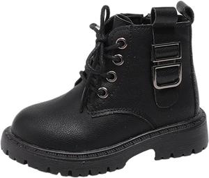 Боевые ботильоны на шнуровке, верховая езда, противоскользящие, из искусственной кожи, с комфортной подкладкой, короткие ботильоны с боковой молнией Generic, Black