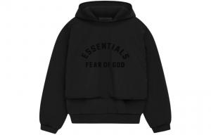 Нейлоновая флисовая толстовка с капюшоном Fear Of God Essentials, черный