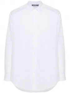 Рубашка с вышитым логотипом Moschino, белый