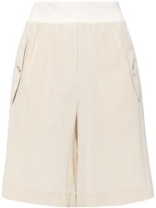 Helmut Lang шорты бомбер из шелка, нейтральный цвет