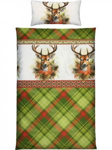 Фланелевое постельное белье зеленого цвета REDBEST, 135x200 см + 40x80 см