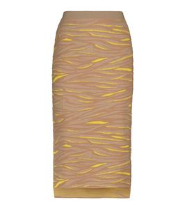 Юбка миди из анималистичного жаккарда Stella McCartney, кэмел