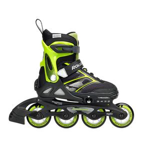 RollerBlade Детские роликовые коньки для начинающих, зеленые и черные, размер L (36.5-40.5 см)