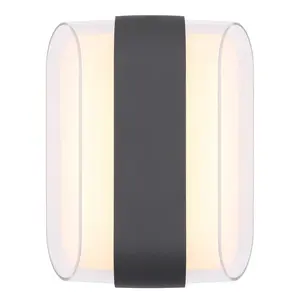 Наружный настенный светильник LED PLIXON LED-модуль 1 шт. Теплый белый свет Для улицы/IP54/3000K/Пластик опал/антрацит Globo Lighting, Anthrazit matt