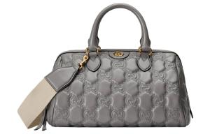 Кожаная стеганая сумка через плечо, женская сумка-кроссбоди серого цвета GUCCI