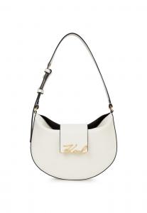 Сумка KARL LAGERFELD SIGNATURE HALFMOON , Off White/Off-White