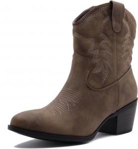 Женские полусапожки GLOBALWIN вестерн-ковбойские, модные ковбойские сапоги для женщин с низким каблуком, 22Yy10 Camel2