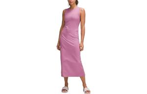 Женские платья без рукавов, с круглым вырезом, средней длины Lululemon, velvet розовый