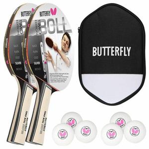 Ракетка для настольного тенниса Butterfly 2x Timo Boll Silver 85015 + чехол + 6x 3*** мячей