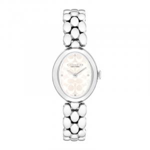 COACH Женские часы Sammy с кварцевым механизмом, стальной браслет, белый циферблат