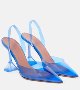 Туфли-лодочки Holli Glass из ПВХ с открытой пяткой Amina Muaddi, Electric Blue