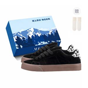 Fawn Miri Нескользящие износостойкие низкие повседневные туфли с леопардовым принтом, черные