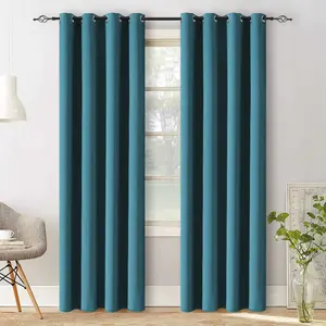 Бирюзовая штора ОКСФОРД 140х250 см. Подвес: металлические кольца. TEXTILOMANIE