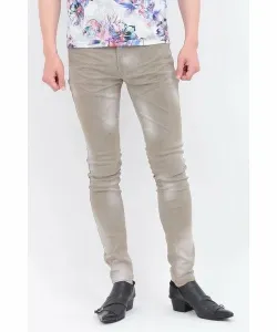 Узкие джинсы серого цвета Tornado Mart, цвет Beige