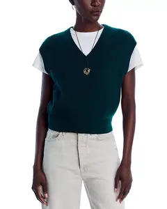 Кашемировый ребристый жилет Guest In Residence, зеленый