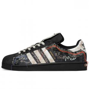 Кроссовки для скейтбординга Superstar Unisex Low-Top Black/White/Beige Adidas Originals