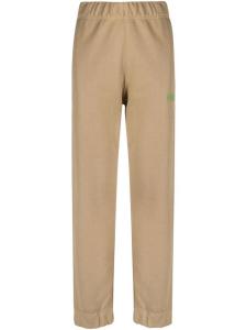 GANNI спортивные брюки с вышитым логотипом, коричневый