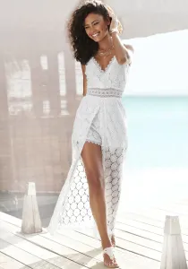 Кружевное платье Vivance с вшитыми шортами, белый