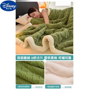 Disney Одеяло односпальное 150х200 см, тартан, велюр, утолщенный тафтинговый кашемир, цвет мягкий зеленый
