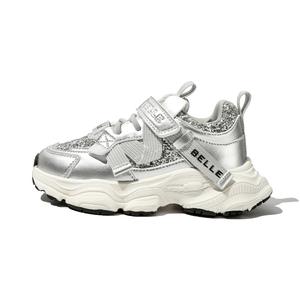 Износостойкие низкие детские кроссовки для повседневной носки BELLE, серебряный