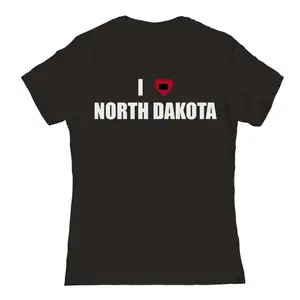 Футболка Junior'S i Heart North Dakota с графическим принтом Unbranded, черный