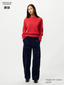 Вельветовые брюки с изогнутым кроем (удлиненные) Uniqlo, 69 navy