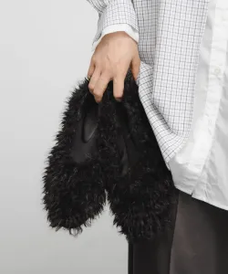 Меховые туфли с закругленным носком Kbf, цвет Black