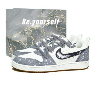 Nike Кроссовки для скейтбординга Court Borough Snow Meteorite Abс износостойкой подошвой, мужские, бело-серые